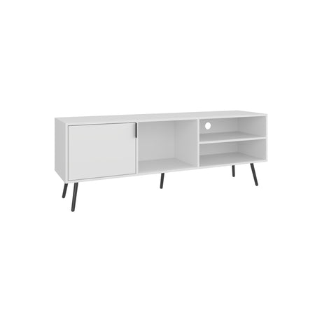 Rack de TV Vulcan Blanco y Capri 160x58cm Para TV Hasta 65 Pulgadas con Ranuras para Cables - MUEBLES DE TV | Bylmo