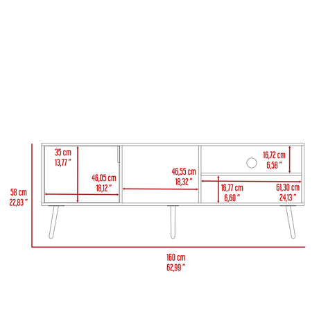 Rack de TV Vulcan Capri 160x58cm Para TV Hasta 65 Pulgadas con Ranuras para Cables - MUEBLES DE TV | Bylmo