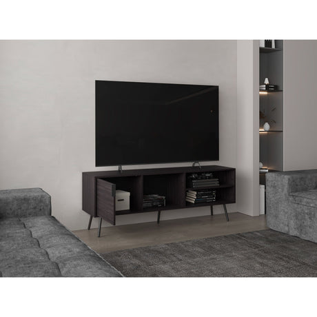 Rack de TV Vulcan Wengue 160x58cm Para TV Hasta 65 Pulgadas con Ranuras para Cables - MUEBLES DE TV | Bylmo
