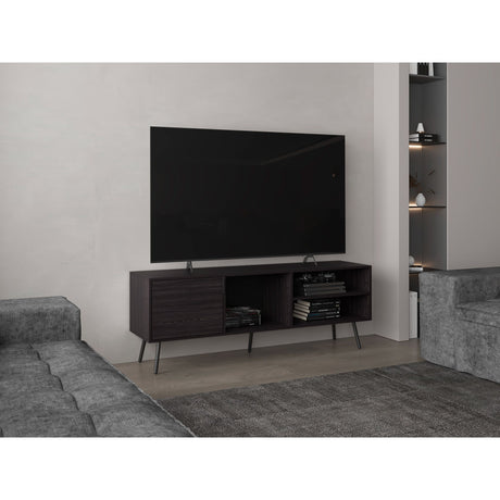 Rack de TV Vulcan Wengue 160x58cm Para TV Hasta 65 Pulgadas con Ranuras para Cables - MUEBLES DE TV | Bylmo