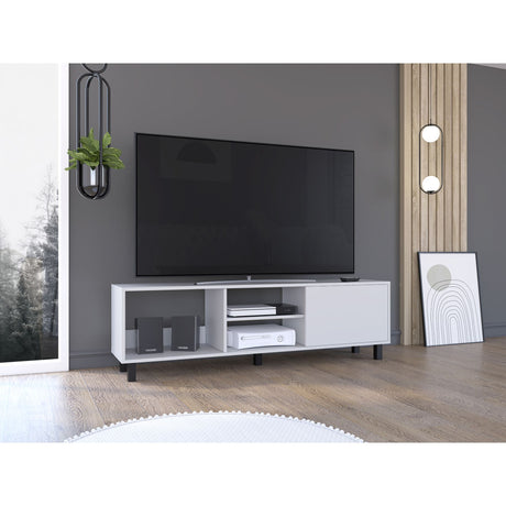 Rack de TV Tunez Plus Blanco 160x47.5cm Para TV Hasta 70 Pulgadas - MUEBLES DE TV | Bylmo