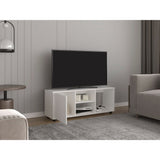 Rack de TV Adel Blanco 130.1x46.7cm Para TV Hasta 55 Pulgadas - MUEBLES DE TV | Bylmo