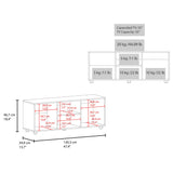 Rack de TV Adel Blanco 130.1x46.7cm Para TV Hasta 55 Pulgadas - MUEBLES DE TV | Bylmo