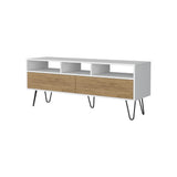 Rack de TV Tori Blanco y Fresno Europeo 137x55.4cm Para TV Hasta 60 Pulgadas - MUEBLES DE TV | Bylmo