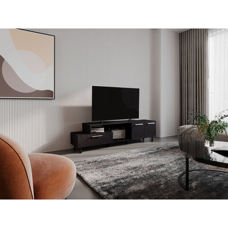 Rack de TV Atho Wengue 176x45cm Para TV Hasta 70 Pulgadas - MUEBLES DE TV | Bylmo