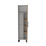 Organizador de Aseo Rayle Fresno Europeo y Blanco 48x182cm con Puerta Batible y con Patas - MUEBLES DE ASEO Y ROPAS | Bylmo