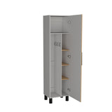 Organizador de Aseo Rayle Fresno Europeo y Blanco 48x182cm con Puerta Batible y con Patas - MUEBLES DE ASEO Y ROPAS | Bylmo