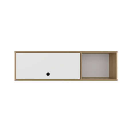 Repisa Flotante Rectangular Sahara Fresno Europeo y Blanco 120x34.2cm - REPISAS | Bylmo