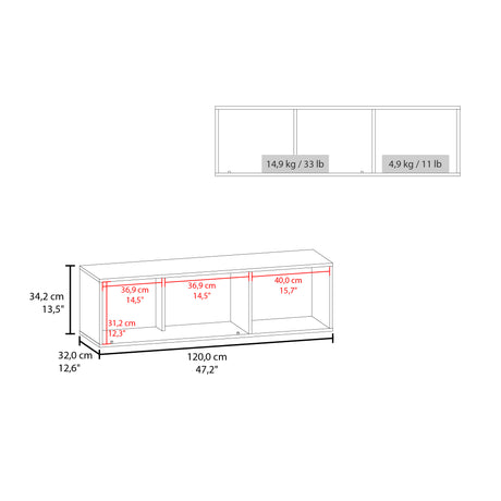 Repisa Flotante Rectangular Sahara Fresno Europeo y Blanco 120x34.2cm - REPISAS | Bylmo