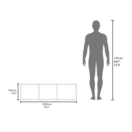Repisa Flotante Rectangular Sahara Fresno Europeo y Blanco 120x34.2cm - REPISAS | Bylmo