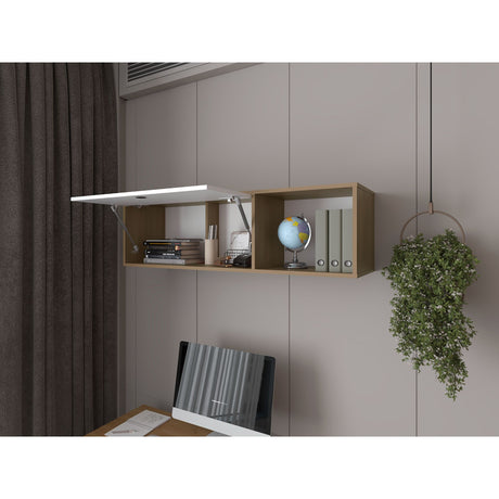 Repisa Flotante Rectangular Sahara Fresno Europeo y Blanco 120x34.2cm - REPISAS | Bylmo