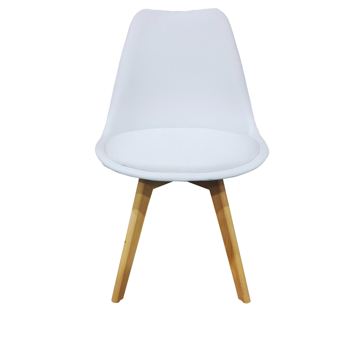 Kit x 4 Sillas Comedor BM - 053 - L Blanco y Cafe Claro 49.5x84cm con Espaldar - SILLAS Y BUTACOS | Bylmo