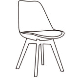 Kit x 4 Sillas Comedor BM - 053 - L Blanco y Cafe Claro 49.5x84cm con Espaldar - SILLAS Y BUTACOS | Bylmo