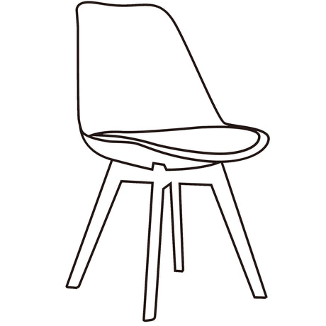 Kit x 4 Sillas Comedor BM - 053 - L Blanco y Cafe Claro 49.5x84cm con Espaldar - SILLAS Y BUTACOS | Bylmo