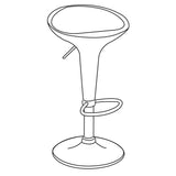 Set x 2 Sillas Bar Giratorias Torino Negro 33x66cm con Reposapiés - SILLAS Y BUTACOS | Bylmo
