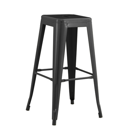 Set x 2 Sillas Bar Milano Blanco 42x76cm con Reposapiés - SILLAS Y BUTACOS | Bylmo