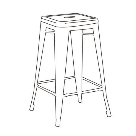 Set x 2 Sillas Bar Milano Blanco 42x76cm con Reposapiés - SILLAS Y BUTACOS | Bylmo