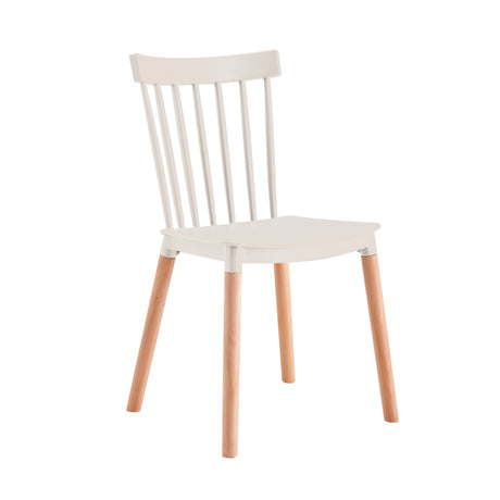 Kit x 6 Sillas Comedor Blanco y Cafe 44.5x84cm con Espaldar - SILLAS Y BUTACOS | Bylmo