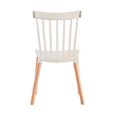 Kit x 6 Sillas Comedor Blanco y Cafe 44.5x84cm con Espaldar - SILLAS Y BUTACOS | Bylmo