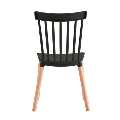 Kit x 6 Sillas Comedor Negro y Cafe 44.5x84cm con Espaldar - SILLAS Y BUTACOS | Bylmo