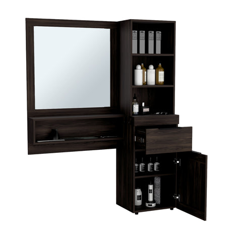 Tocador Montown Nogal 119.8x158.2cm con Espejo y Un Cajón - TOCADORES | Bylmo