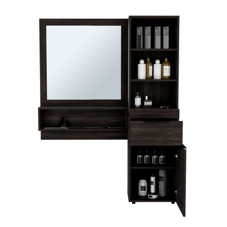 Tocador Montown Nogal 119.8x158.2cm con Espejo y Un Cajón - TOCADORES | Bylmo