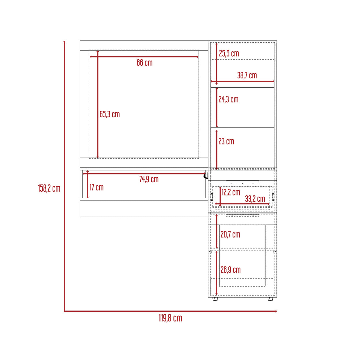 Tocador Montown Nogal 119.8x158.2cm con Espejo y Un Cajón - TOCADORES | Bylmo