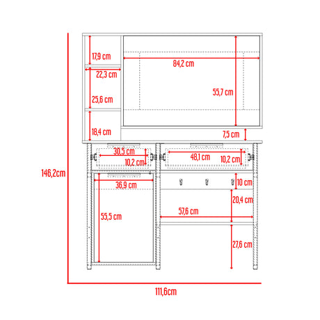 Tocador Holland Milan 111.6x146.2cm con Espejo y Dos Cajones - TOCADORES | Bylmo