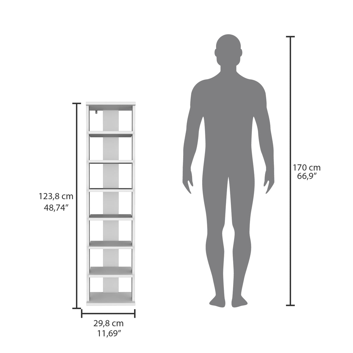 Zapatero Odesto Blanco 29.7x123.8cm de Siete Niveles - ZAPATEROS | Bylmo