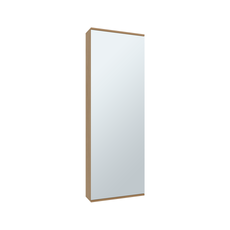 Zapatero de Pared Leto Fresno Europeo 47x138cm Flotante de Cinco Niveles con Espejo - ZAPATEROS | Bylmo