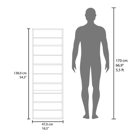 Zapatero de Pared Leto Fresno Europeo 47x138cm Flotante de Cinco Niveles con Espejo - ZAPATEROS | Bylmo