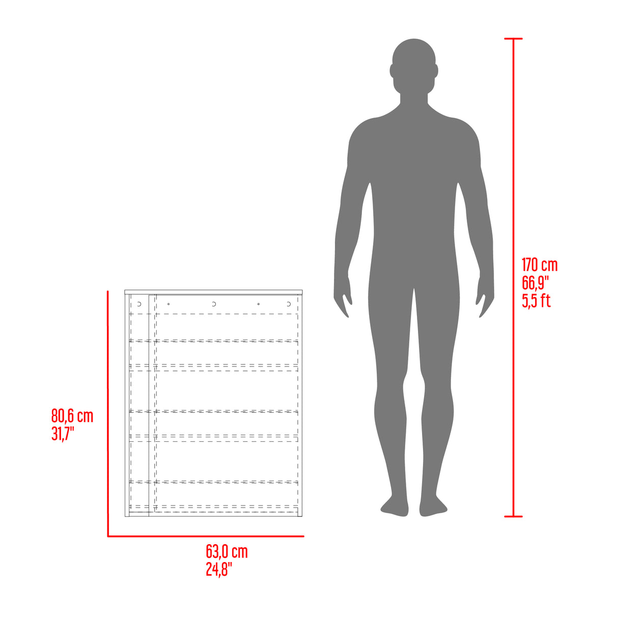 Zapatero Dassel Blanco Y Fresno Europeo 63.2x80.6cm de Tres Niveles - ZAPATEROS | Bylmo