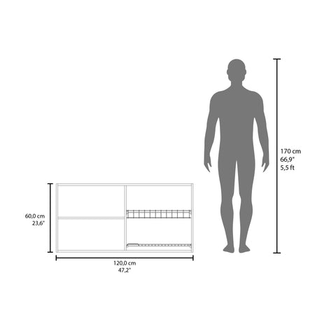 Mueble Superior de Cocina Fresno Europeo 120x60cm con Locero - MUEBLES SUPERIORES DE COCINA | Bylmo