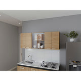 Mueble Superior de Cocina Fresno Europeo 150x60cm con Locero - MUEBLES SUPERIORES DE COCINA | Bylmo