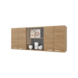 Mueble Superior de Cocina Fresno Europeo 150x60cm con Locero - MUEBLES SUPERIORES DE COCINA | Bylmo