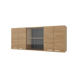 Mueble Superior de Cocina Fresno Europeo 150x60cm con Locero - MUEBLES SUPERIORES DE COCINA | Bylmo