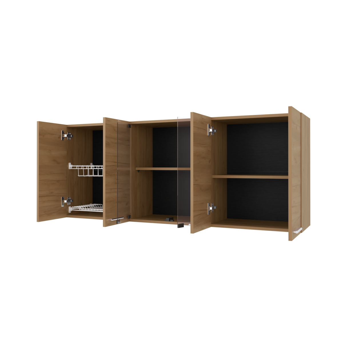 Mueble Superior de Cocina Fresno Europeo 150x60cm con Locero - MUEBLES SUPERIORES DE COCINA | Bylmo