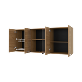 Mueble Superior de Cocina Fresno Europeo 150x60cm con Locero - MUEBLES SUPERIORES DE COCINA | Bylmo