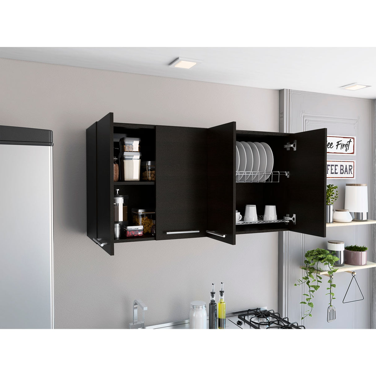 Mueble Superior de Cocina Wengue 120x60cm con Locero - MUEBLES SUPERIORES DE COCINA | Bylmo