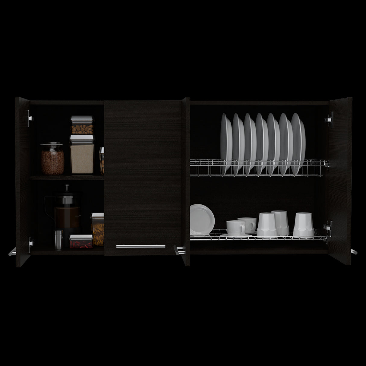 Mueble Superior de Cocina Wengue 120x60cm con Locero - MUEBLES SUPERIORES DE COCINA | Bylmo