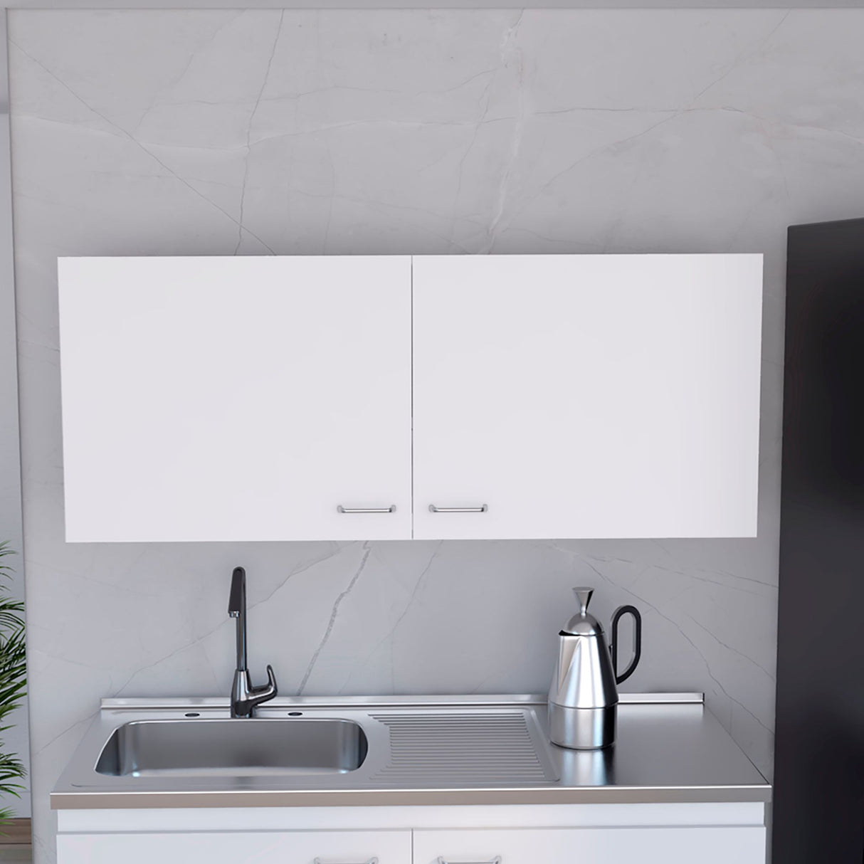 Mueble Superior de Cocina Napoles Blanco 120x49cm con Dos Puertas - MUEBLES SUPERIORES DE COCINA | Bylmo