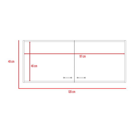 Mueble Superior de Cocina Napoles Blanco 120x49cm con Dos Puertas - MUEBLES SUPERIORES DE COCINA | Bylmo
