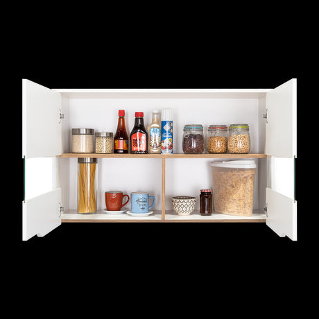 Mueble Superior de Cocina Soler Blanco y Macadamia 100x60cm con Cuatro Puertas - MUEBLES SUPERIORES DE COCINA | Bylmo