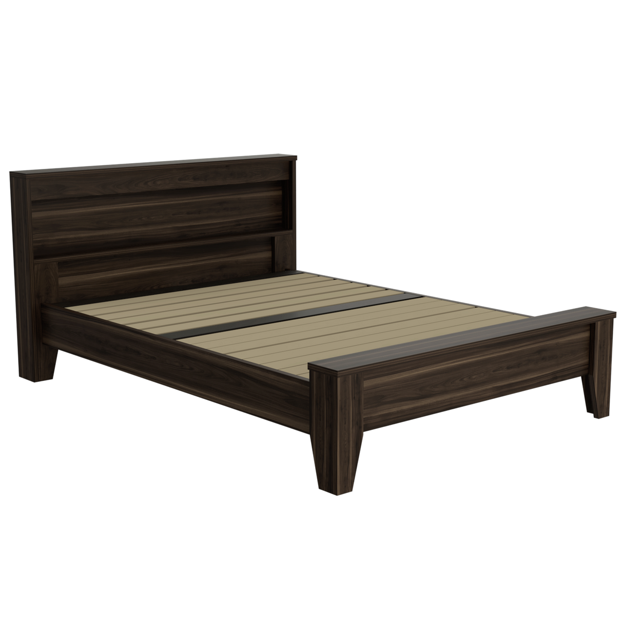 Cama Amat Habano 156.5x95cm para Colchón Doble 140 X 190 Cm con Cabecero y Piecero - CAMAS | Bylmo