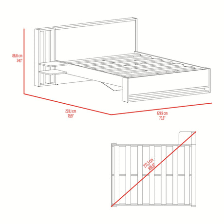 Cama Vance Fresno Europeo 179.9x86.6cm para Colchón Doble 140 X 190 Cm con Cabecero y Piecero - CAMAS | Bylmo