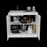 Mueble Inferior de Cocina Napoles Blanco 100x90cm Con Mesón de Acero Inoxidable para Lado Izquierdo y sin Estufa - MUEBLES INFERIORES DE COCINA | Bylmo