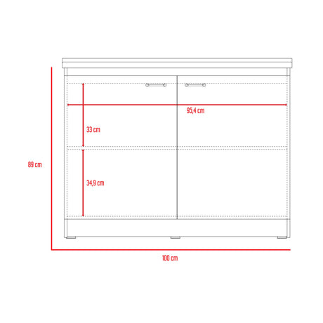 Mueble Inferior de Cocina Napoles Blanco 100x90cm Con Mesón de Acero Inoxidable para Lado Izquierdo y sin Estufa - MUEBLES INFERIORES DE COCINA | Bylmo