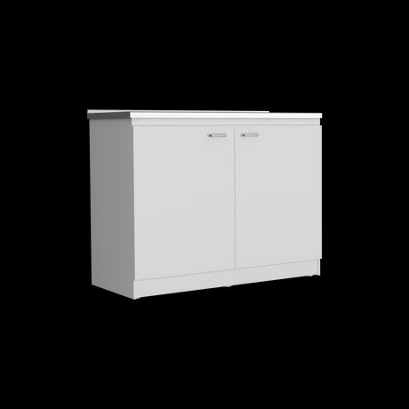 Mueble Inferior de Cocina Napoles Blanco 120x89cm Con Mesón de Acero Inoxidable para Lado Izquierdo y sin Estufa - MUEBLES INFERIORES DE COCINA | Bylmo