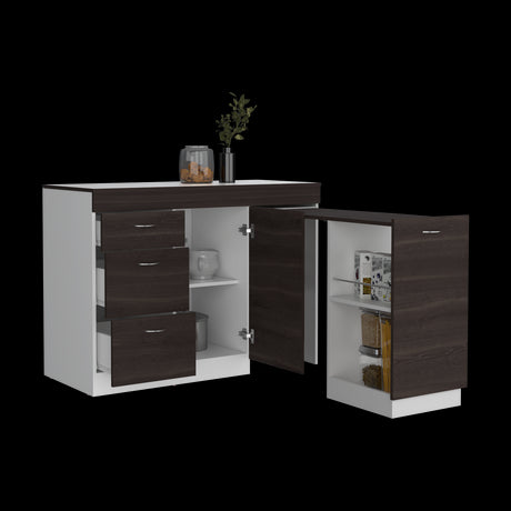 Mueble Inferior de Cocina Grecia Blanco y Milan 116.4x84.8cm Sin Mesón y sin Estufa - MUEBLES INFERIORES DE COCINA | Bylmo