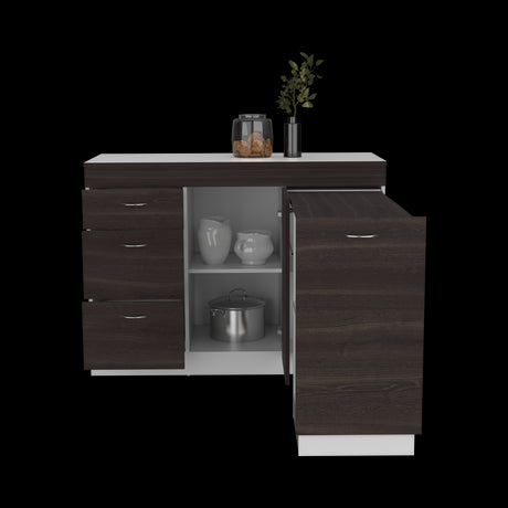 Mueble Inferior de Cocina Grecia Blanco y Milan 116.4x84.8cm Sin Mesón y sin Estufa - MUEBLES INFERIORES DE COCINA | Bylmo